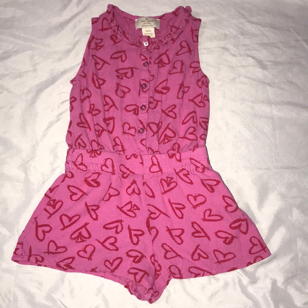 Kate Spade Heart Print Romper.  Size 4Y.